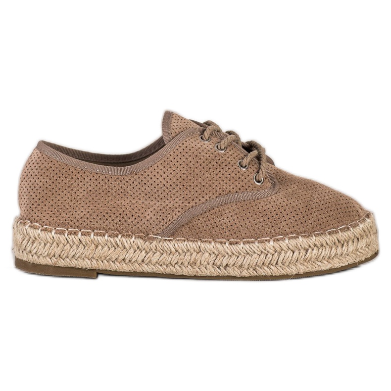SHELOVET Suede Espadrilles ruskea
