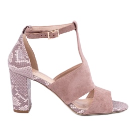 Rakennettu -UP -sandaalit Sergio Leone vaaleanpunainen