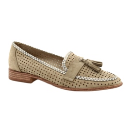 Sergio Leone Openwork Mokkasinit MK735 Beige