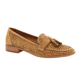 Openwork Suede Loafers Sergio Leone MK735 Camel ruskea Openwork Suede Loafers Sergio Leone MK735 Camel ruskea