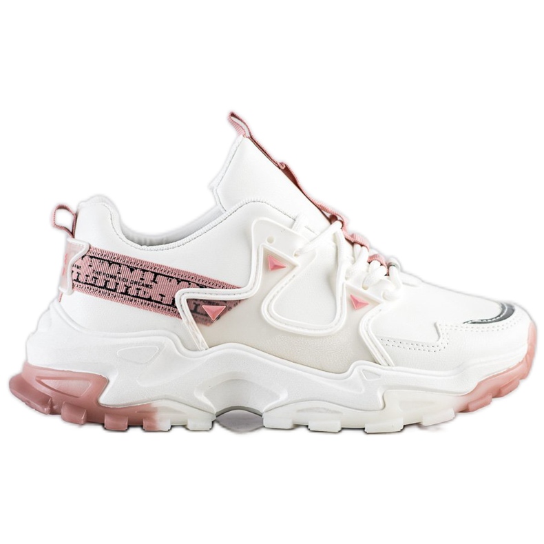 SHELOVET Tennarit vaaleanpunaisilla lisäosilla valkoinen