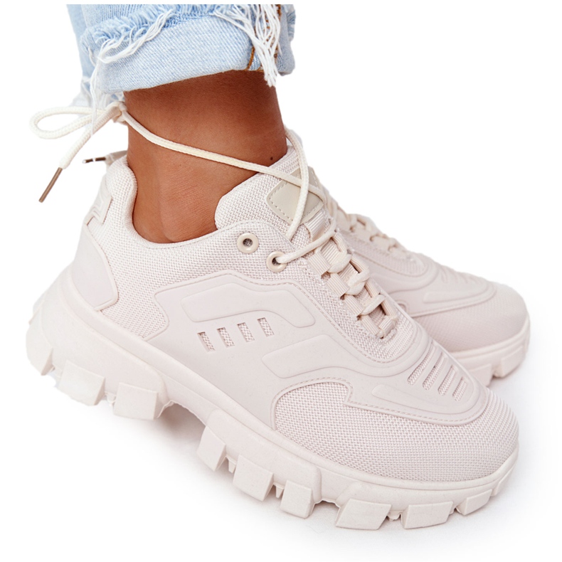 Naisten lenkkarit Beige New York suurella pohjalla