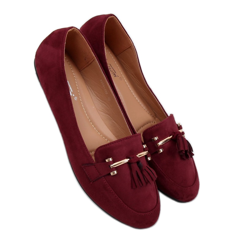 Naisten viininpunainen loafers 9988-159 Viini