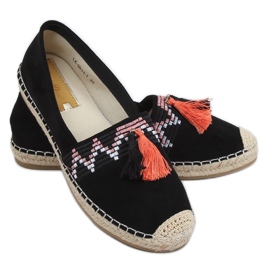 Mustat boho-espadrillit hapsuilla LX-3R11 Musta