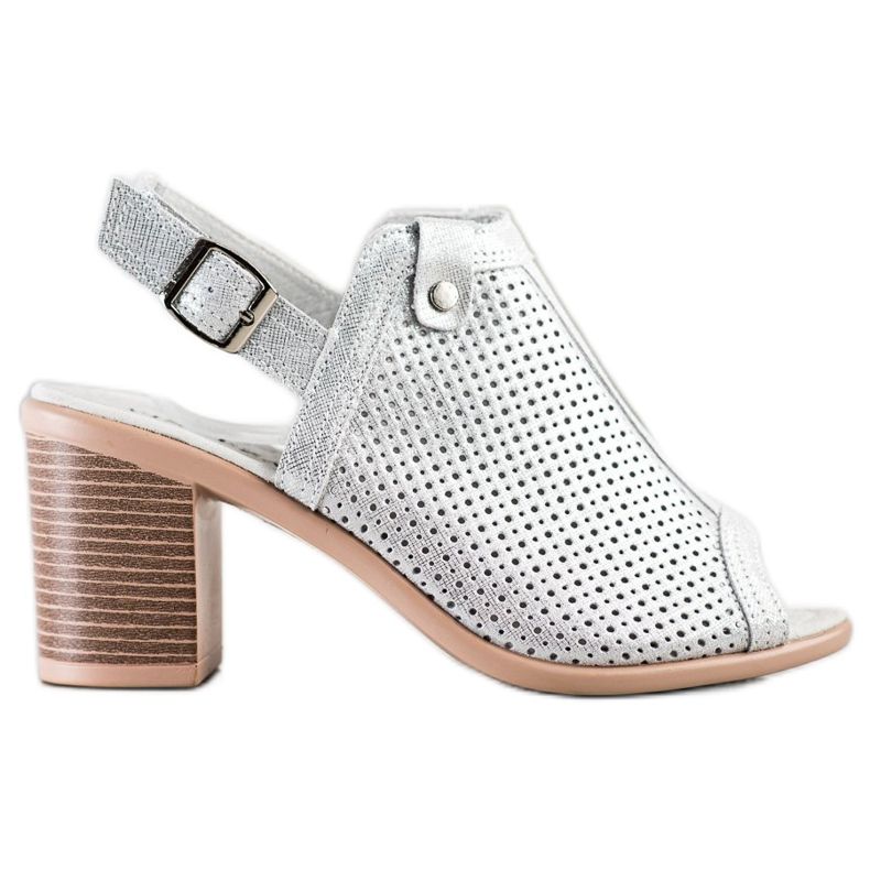 Hehkuvat sandaalit VINCEZA -nahkaa hopea