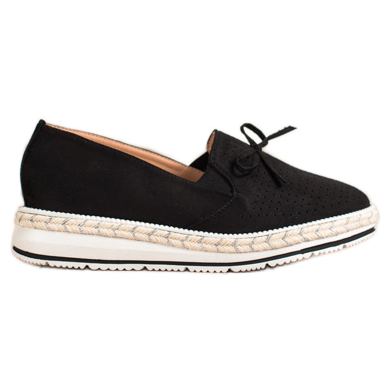 SHELOVET Avoimet loafers lavalla musta
