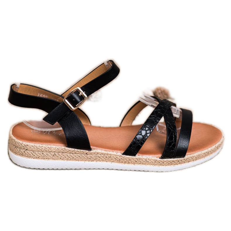 Weide Mukavat mustat sandaalit Weide Mukavat mustat sandaalit