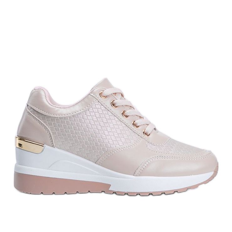 Vaaleanpunaiset kiiltävät lenkkarit Maran kiilassa vaaleanpunainen