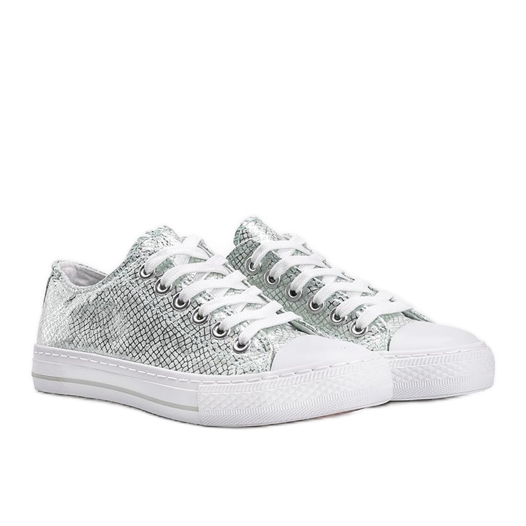 Vihreät lenkkarit, joissa on metallinen käärmeen iho Melinda