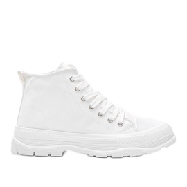 Valkoiset korkeat lenkkarit paksulla Evelin -pohjalla valkoinen