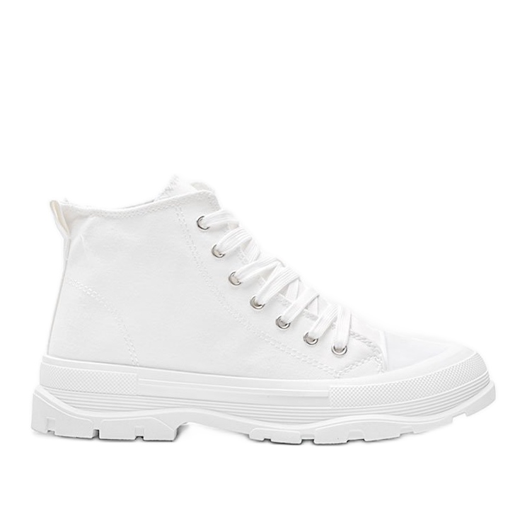 Valkoiset korkeat lenkkarit paksulla Evelin -pohjalla valkoinen