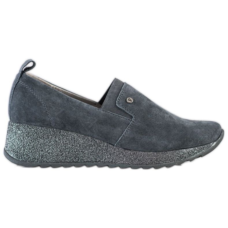 Filippo Nahkaiset brocade -kengät harmaa