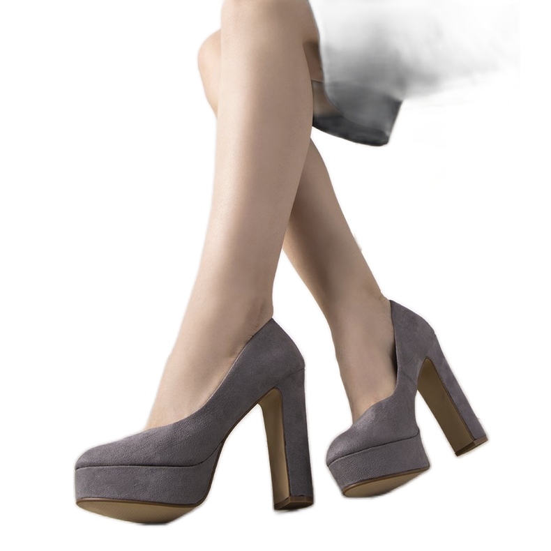 Harmaat korkokengät Aisha -alustalla