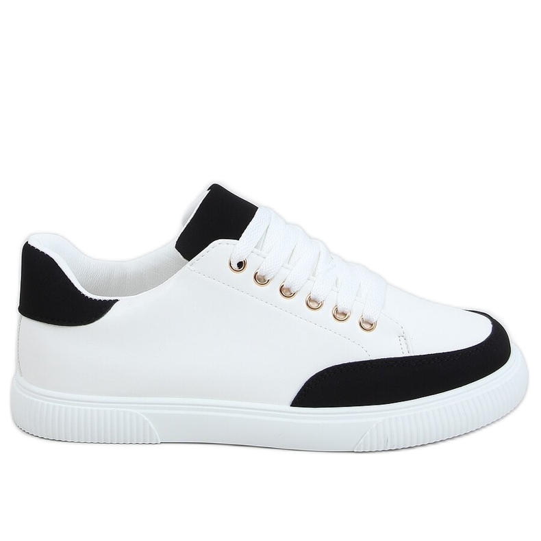 Valkoiset naisten tennarit 6110 musta valkoinen