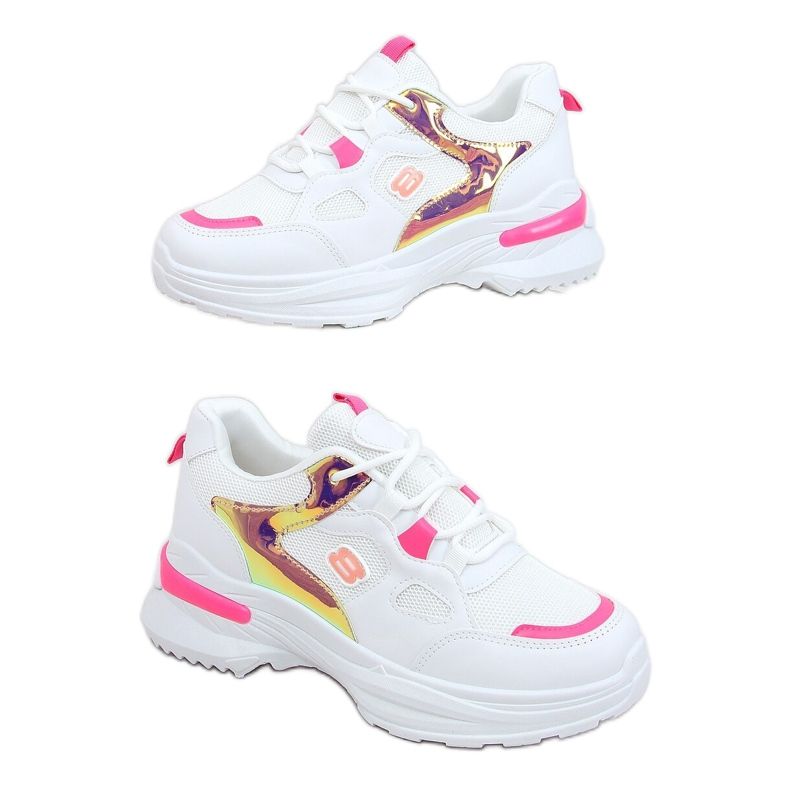 Naisten urheilukengät valkoinen ja vaaleanpunainen HX-68 Red