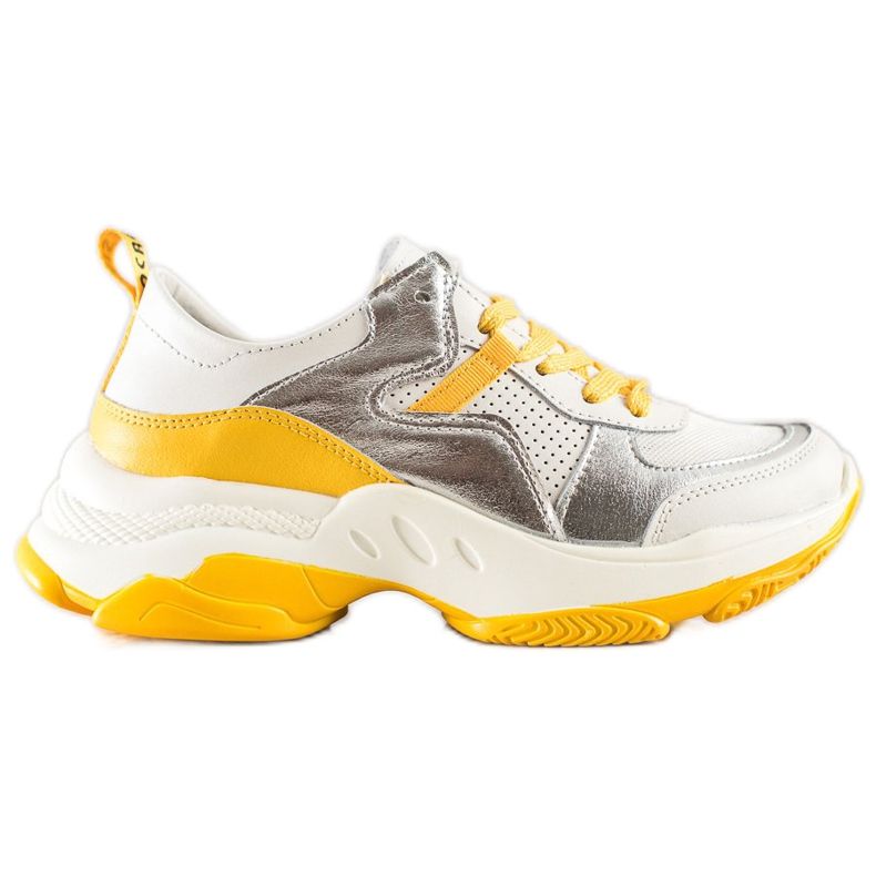 Goodin Nahkaiset lenkkarit, joissa hopeiset lisäosat valkoinen monivärinen