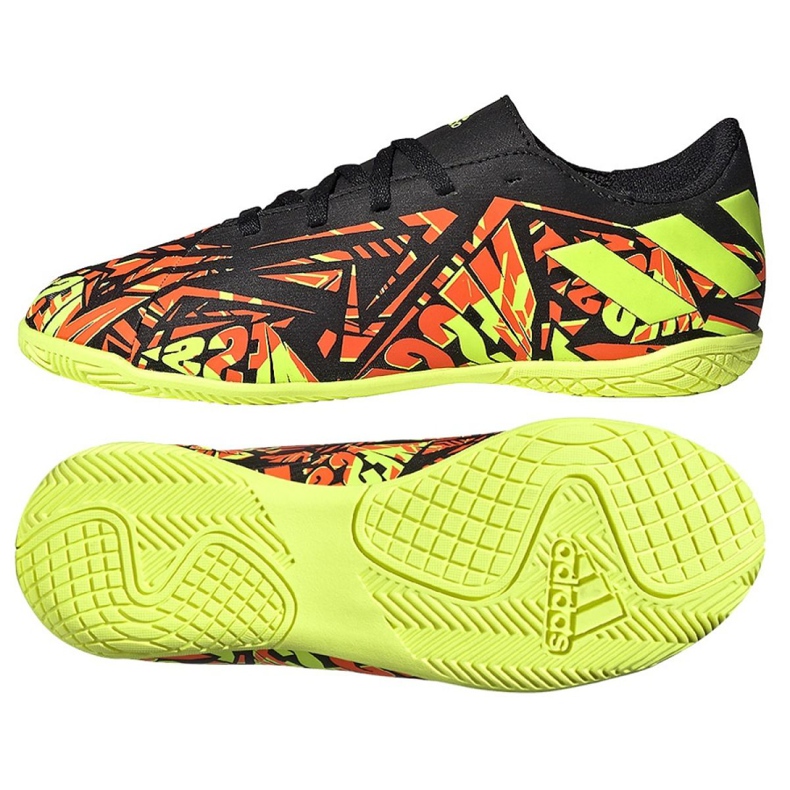 Adidas Nemeziz Messi.4 Jr FW7310 jalkapallokengät musta, keltainen, oranssi oranssi