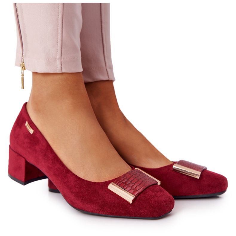 Mokka pumput kantapäässä Sergio Leone PB142 Burgundy punainen monivärinen