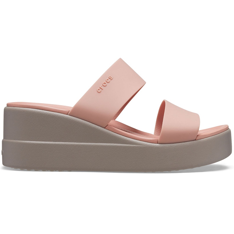 Crocs Naisten Tossut Brooklyn Mid Wedge Pinkki-Beige 206219 6RL vaaleanpunainen
