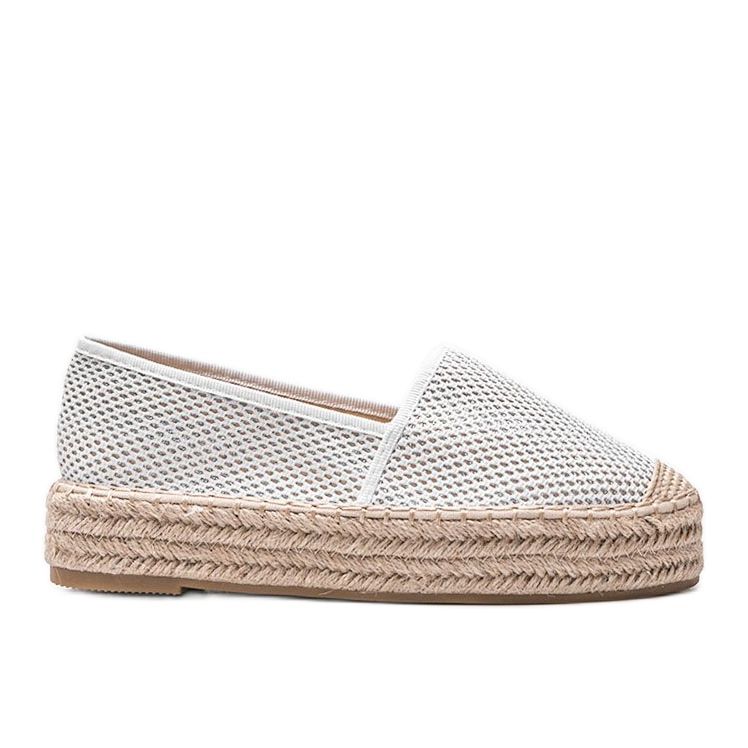Valkoiset espadrillit paksulla Lia -pohjalla valkoinen