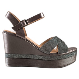 Weide Glitter Wedge Sandaalit monivärinen harmaa Weide Glitter Wedge Sandaalit monivärinen harmaa