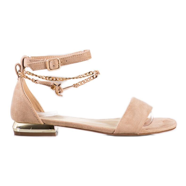 Sandaalit koristeketjulla VINCEZA ruskea