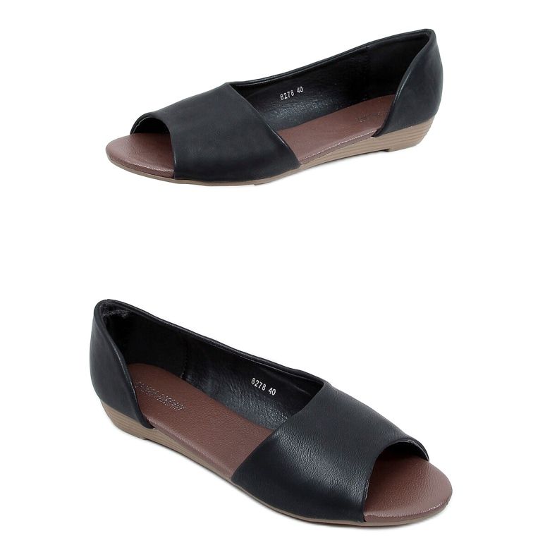 Musta leikatut ballerinat 8278 Musta