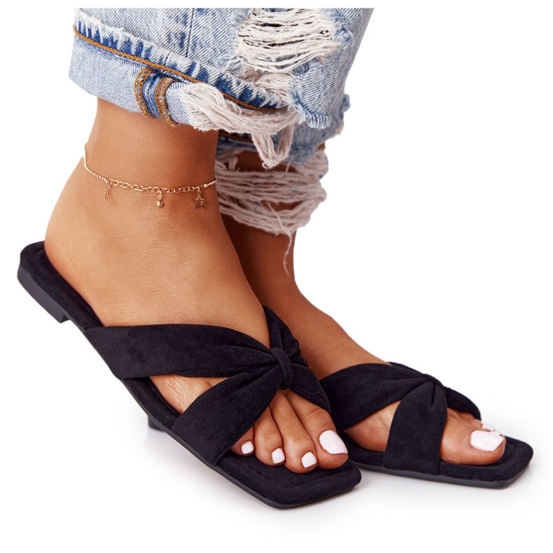 PS1 Naisten Velour Black -tossut Vanilla Sky musta