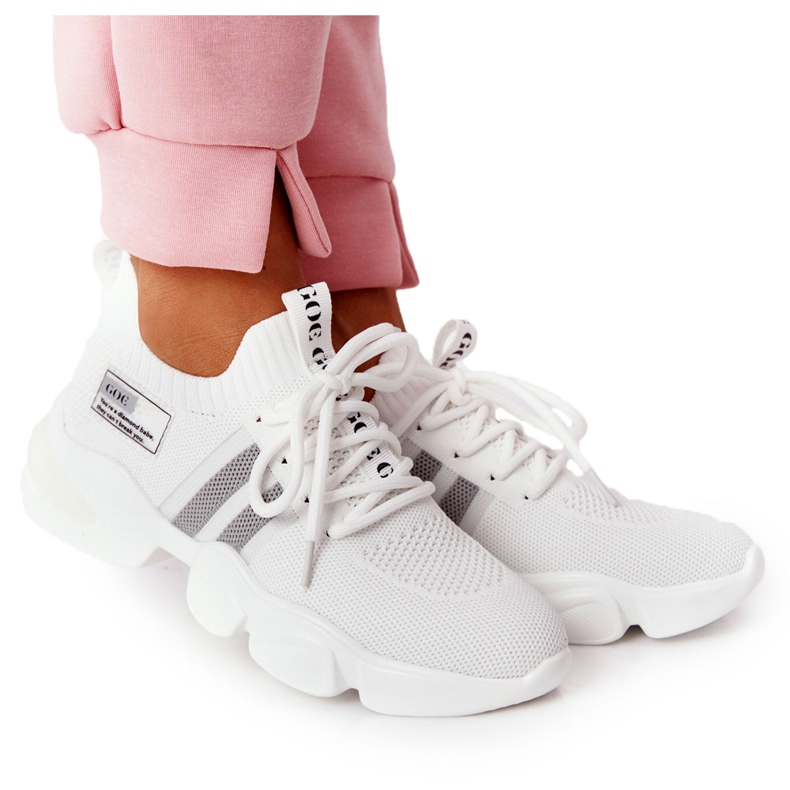 Naisten urheilusukat GOE HH2N4016 Valkoinen musta