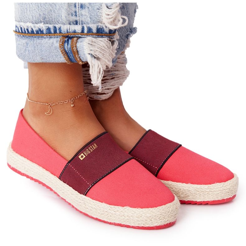 Punaiset espadrillot punotulla pohjalla Big Star HH274478 punainen
