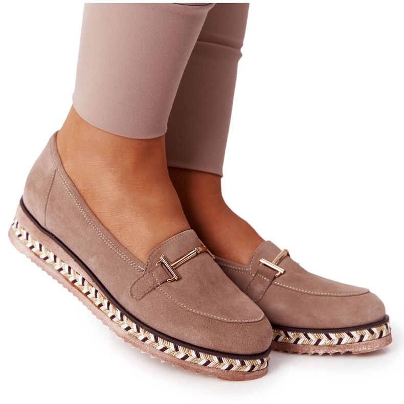 Loaferit Laura Messi 2284 Beige Platformilla