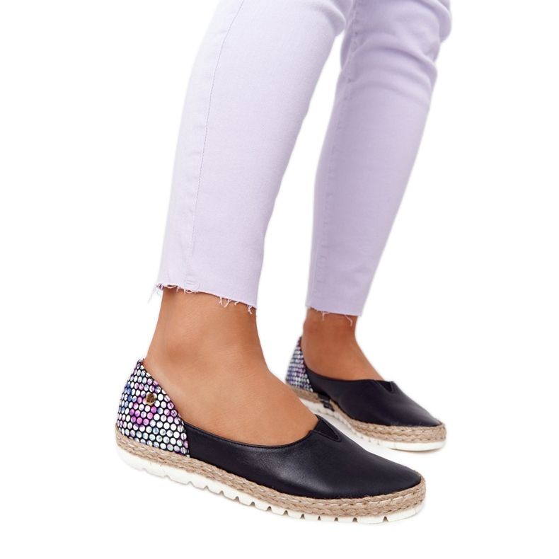 Maciejka 05056-01 mustat nahkabaleriinit monivärinen