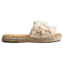 Seastar Espadrillit, punotut varvastossut kuorilla beige