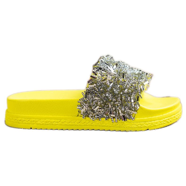 Seastar Muotikristallitossut hopea keltainen