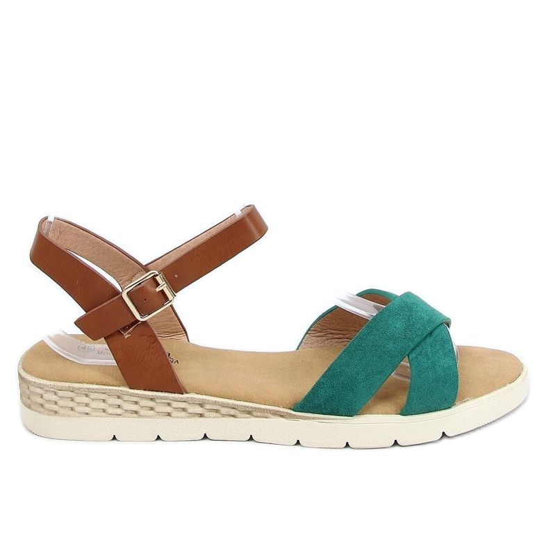 Vihreät naisten sandaalit 1031-15 Vihreä ruskea