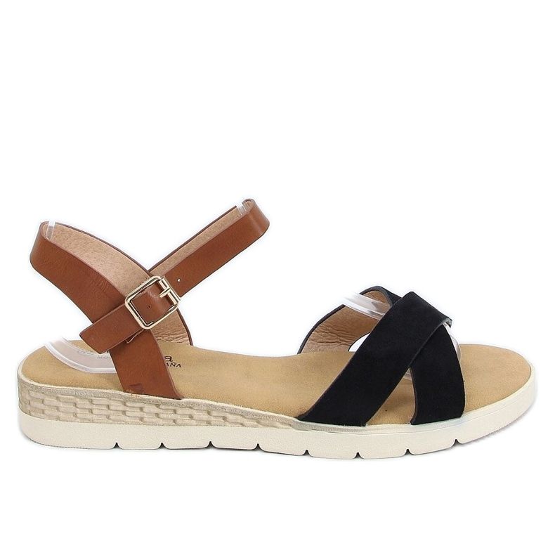 Mustat naisten sandaalit 1031-15 Musta ruskea