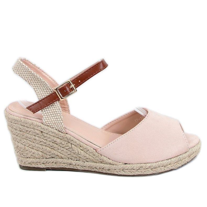 Avoimet varpaat espadrillit beige 77-207 Nude ruskea