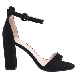 Mustat korkokengät sandaalit A12-06 Musta