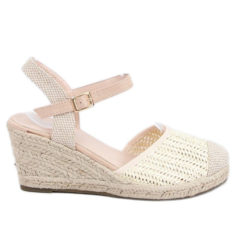 Espadrillit beigellä kiilalla DZ8006 Beige ekru