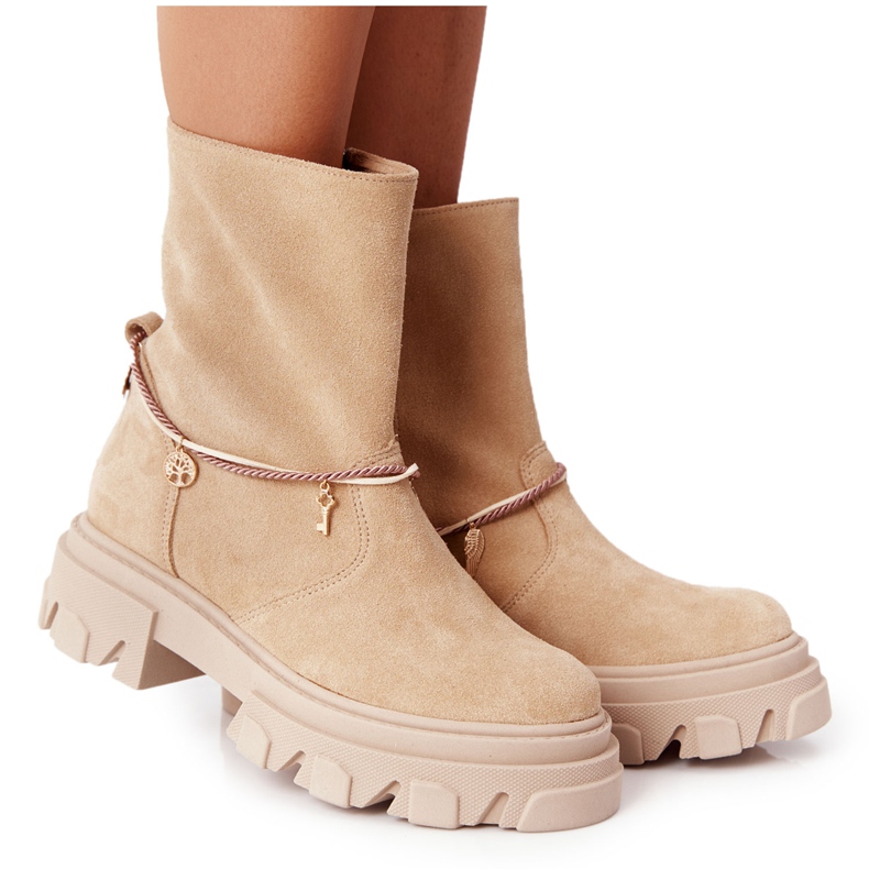 Lewski Shoes Suede Boots Workery Lewski Kengät 3006-0 Hiekka beige monivärinen