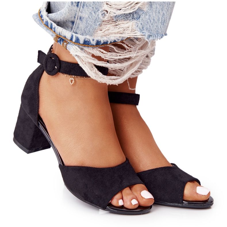 Suede korkokengät Sandaalit Vinceza 21-20100 Musta