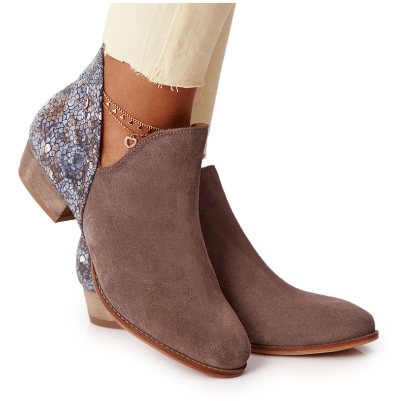 Naisten nahkakengät Maciejka Dark Beige 04091-65