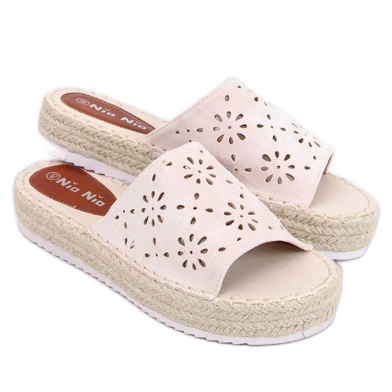 Beige avoimet tossut espadrilles 99-62A Beige