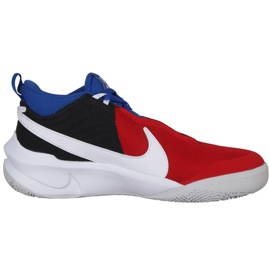 Nike Team Hustle D 10 Big Basketball Shoe Jr CW6735 005 koripallokengät punainen, valkoinen, punainen, laivastonsininen punainen