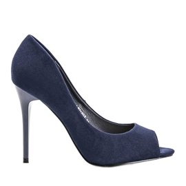 Tummansiniset pumput Janessa -stiletto -kantapäässä tummansininen