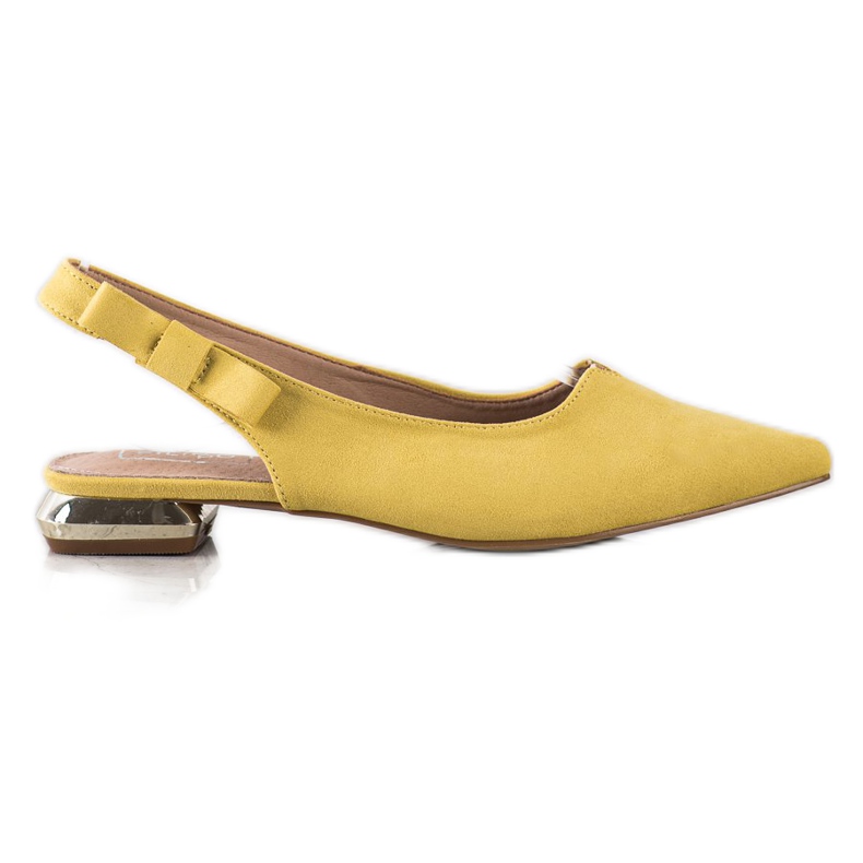 Filippo Keltaiset pumput, joissa on avoin kantapää keltainen