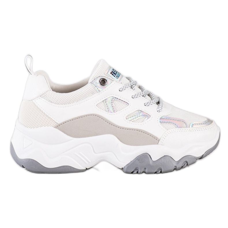 SHELOVET Muoti Lace-up lenkkarit valkoinen harmaa