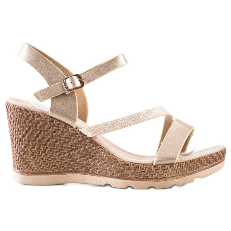 Sabatina Kultaiset sandaalit kiilassa kultainen