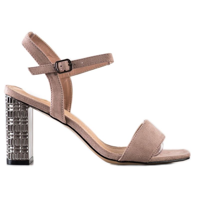 S. BARSKI Kalsic -sandaalit koristeellisella kantapäällä beige