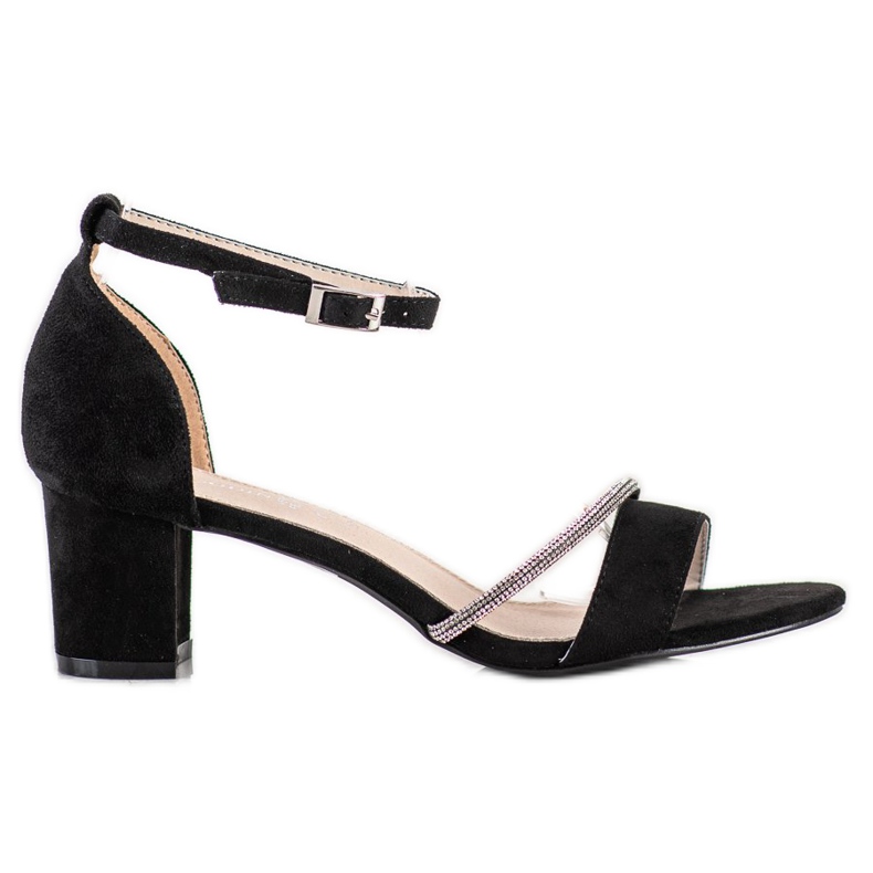 Goodin Tyylikkäät sandaalit, joissa on kuutio zirkonia musta hopea